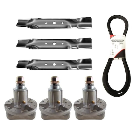 Aic Replacement Parts 48 Rebuild Kit Blades Spindles Belt Fits John Deere 02-04 L120 L130 GY20996 B1JD91-BLADE&SPINDLE